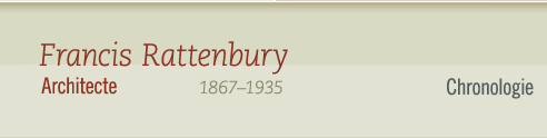 Francis Rattenbury, 1867-1935 Architecte- Chronologie