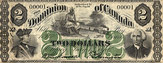 Billet de 2 $, Dominion du Canada, 1870