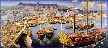 Louisbourg vue d'un navire de guerre - 
University College of Cape Breton Art Gallery