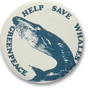 Bouton  aidez  sauver les baleines  - 
981.10.219 - CD97-315-067