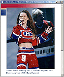 Shania Twain revt une srie de costumes qui incorporent les logos des clubs de la LNH