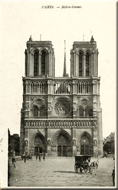  Paris - Notre-Dame ; Carte postale envoye par Marius Barbeau  son pre, Charles, lors de son sjour  Paris en 1908., © MCC/CMC
