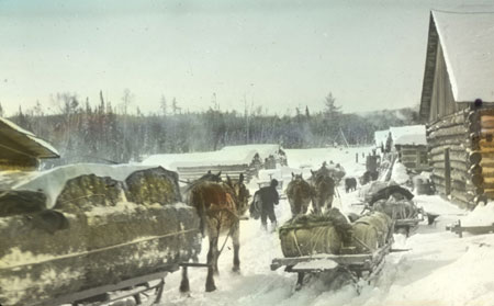 Delivering supplies to camp. Gilmour & Hughson Ltd. logging company, Ignace Depot, Qubec, [19--]., © CMC/MCC, Q 2.1.10A LS