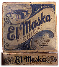 Étiquette de boîte à cigares : El Maska "Chica"