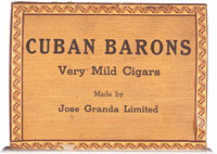 Étiquette de boîte à cigares : Cuban Barons