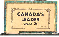 Étiquette de boîte à cigares : Canada's Leader