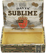 Étiquette de boîte à cigares : Davis' Sublime