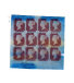 Douze timbres d'essai, brun rougetre sur bleu 