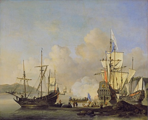 Navires marchands français à l’ancre, vers 1670