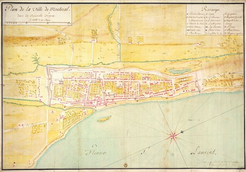 Plan de la ville de Montréal en 1734