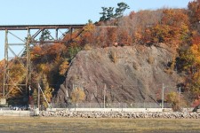 Vue de la falaise du site archéologique Cartier-Roberval