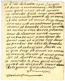 Contrat d’engagement de Joseph St-Yves