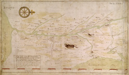 Carte de la nouvelle découverte que les RR. Pères Jésuites on fait en l’année 1672 et continuée par le R. Père Jacques Marquette […] en l’année 1673