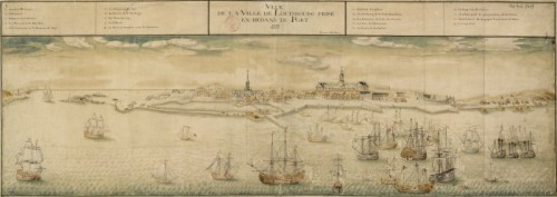Vue de la ville de Louisbourg prise en dedans du port, 1731, par Verrier fils