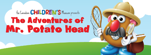 Adventures of Mr Potato Head banner with A Mr Potato Head holding a butterfly catcher.