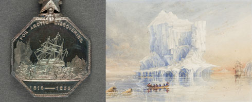 A picture of a ship navigating through an iceberg-filled Nordik Spa-Nature.