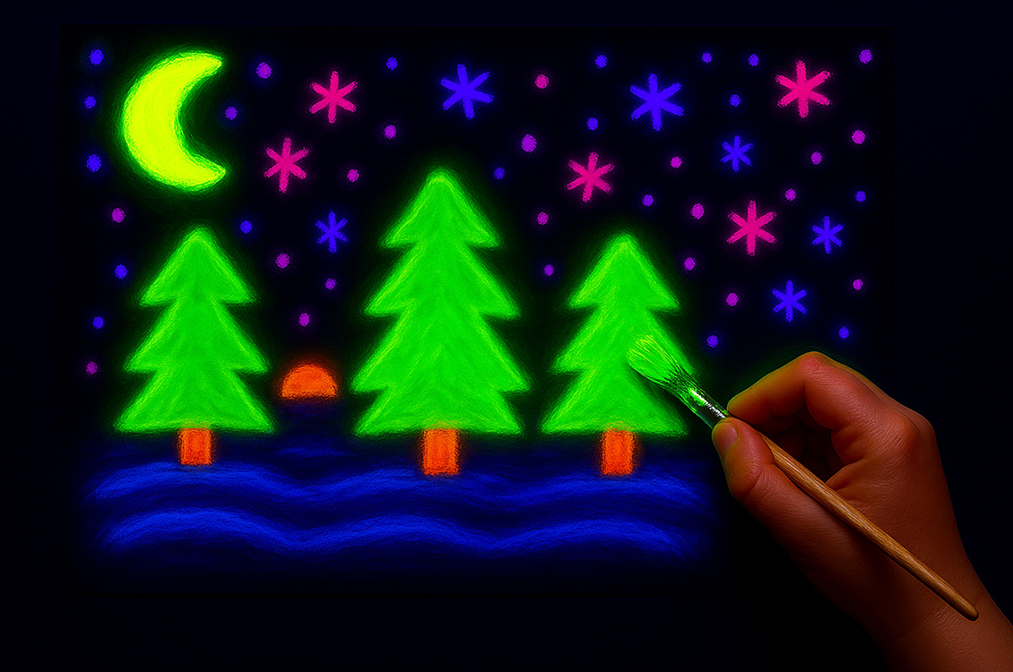 Peinture de trois arbres